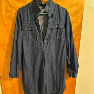Old Navy Blue Long Sleeve Shirt Dress